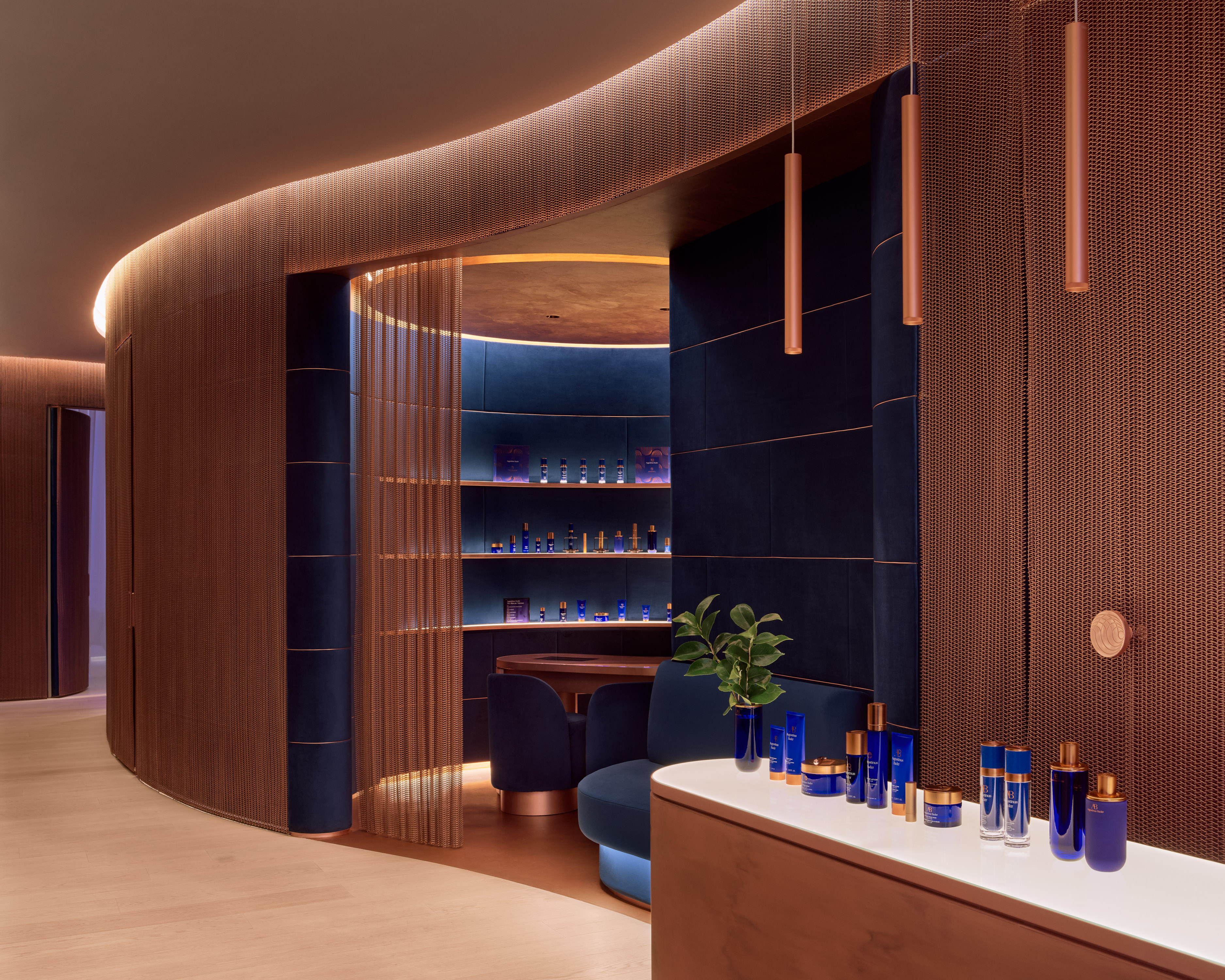 The Skin Lab by Augustinus Bader London featuring luxury retail LED lighting design